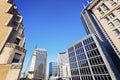 Indianapolis architecture with State Capitol and Soldier and Sailors Monument