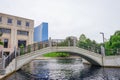 Indianapolis canal and bridge Royalty Free Stock Photo