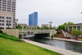 Indianapolis canal and bridge Royalty Free Stock Photo