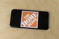 Home Depot logo on a smartphone. Home Depot is the Largest Home Improvement Retailer in the US