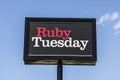 Indianapolis - Circa August 2017: Ruby Tuesday Casual Restaurant Location. Ruby Tuesday is famous for its Salad Bar IV Royalty Free Stock Photo