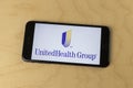 UnitedHealthcare logo on a smartphone. UnitedHealth Group Provides Employer, Individual and Family Health Insurance Royalty Free Stock Photo
