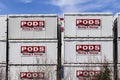 Indianapolis - Circa February 2017: Containers from PODS or Portable On Demand Storage. PODS is based in Clearwater I Royalty Free Stock Photo