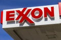 Indianapolis - Circa February 2017: Exxon Retail Gas Location. ExxonMobil is the World`s Largest Oil and Gas Company V Royalty Free Stock Photo