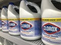 Clorox Bleach bottles. Clorox manufactures bleach products that effectively control the COVID-19 virus