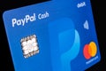 Indianapolis - Circa July 2018: PayPal Debit Cash card with MasterCard logo. PayPal offers a digital payment platform II