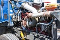 Indianapolis - Circa June 2017: Peterbuilt Big Rig Semi Tractor Trailer engine turbocharger II