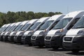 Ram 1500 ProMaster display at a Chrysler dealership. The Stellantis subsidiaries of FCA are Chrysler, Dodge, Jeep, and Ram Royalty Free Stock Photo