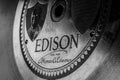 Indianapolis - Circa March 2019: Closeup of an original Thomas Edison record disc I Royalty Free Stock Photo