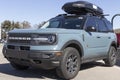 Ford Bronco display at a dealership. Broncos can be ordered in a base model or Ford has up to 200 accessories for street and off-r Royalty Free Stock Photo