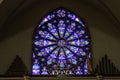 Indianapolis - Circa March 2017: St. Mary Catholic Church Stained Glass Window resembling the South Rose Window II