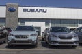 Subaru car dealership. Subaru manufactures a majority of vehicles sold in the US at its Lafayette, Indiana plant