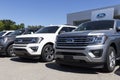 Ford Explorer display at a dealership. Ford sells products under the Lincoln and Motorcraft brands Royalty Free Stock Photo