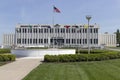 Indianapolis Motor Speedway Hall of Fame Building and museum. IMS is preparing for the Indy 500 and Brickyard 400 Royalty Free Stock Photo