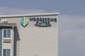 WoodSpring Suites property. WoodSpring Suites is part of the Choice Hotels International family of hotels