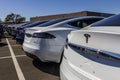 Indianapolis - Circa September 2017: Tesla Motors Local Car Dealership. Tesla manufactures the Model S electric sedan VI Royalty Free Stock Photo