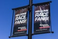 Indianapolis - Circa September 2016: Welcome Race Fans Sign in Speedway, Indiana II Royalty Free Stock Photo