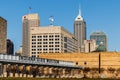 Indianapolis - Circa March 2018: Indianapolis Downtown Skyline with the Indiana State Museum on a Sunny Day VI Royalty Free Stock Photo