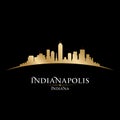 Indianapolis Indiana city skyline silhouette black background
