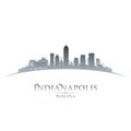 Indianapolis Indiana city skyline silhouette white background