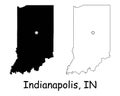 Indianapolis Indiana IN State Border USA Map Royalty Free Stock Photo