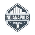 Indianapolis Indiana Travel Stamp Icon Skyline City Design Seal Passport Seal Badge.