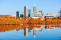 Indianapolis, Indiana, USA skyline on the White River Royalty Free Stock Photo