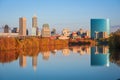 Indianapolis, Indiana, USA skyline on the White River Royalty Free Stock Photo