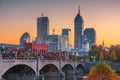 Indianapolis, Indiana, USA skyline on the White River Royalty Free Stock Photo