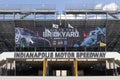 Indianapolis Motor Speedway Gate Two entrance. With a banner for the Verizon 200 and the Gallagher IndyCar Grand Prix