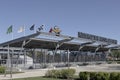 Indianapolis Motor Speedway Gate One entrance. Hosting the Indy 500 and Brickyard, IMS is The Racing Capital of the World