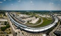 Indianapolis Motor Speedway Racetrack from above - Panoramic shot - INDIANAPOLIS, USA - JUNE 08, 2023