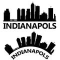 Indianapolis USA city skyline silhouette. Indiana skyline sign. Landscape City Design. flat style