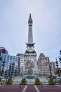 indiannapolis,indiana,usa. -Soldiers and Sailors Monument in traffic circle at twilight.