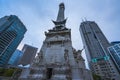 indiannapolis,indiana,usa. -Soldiers and Sailors Monument in traffic circle at twilight. Royalty Free Stock Photo