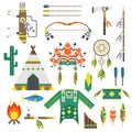 Indians icon temple ornament and indians icons element vector