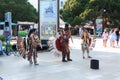 Indians play music on the embankment of Yalta. Crimea July 2015