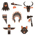 Indians time simple icons set Royalty Free Stock Photo