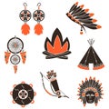 Indians time simple icons set Royalty Free Stock Photo