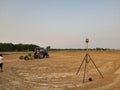 Indiansoil soil laserleveler agriculture agricultural farm agricultural field field prepration Royalty Free Stock Photo