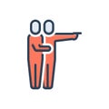 Color illustration icon for Indicate, allude and suggest Royalty Free Stock Photo
