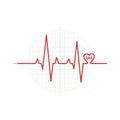 Indicating heart activity and culminates in a heart shaped symbol Royalty Free Stock Photo