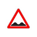 Indicating road sign for Speed Bumps or Uneven Road