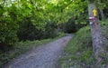 Indicator arrow to way of st james  camino de santiago Royalty Free Stock Photo