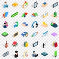 Indicator icons set, isometric style Royalty Free Stock Photo