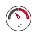 Indicator meter of water heater. Minimum and maximum value. Water meter icon. Vector