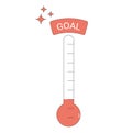 Indicator of progress for donation event. Goal thermometer. Fundraising money tracker Royalty Free Stock Photo