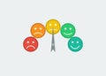 Indicators color scale emotions with arrow from red to green. Indicators concept Royalty Free Stock Photo