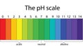 Indicators in liquids with different pH values