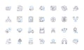 Indicators line icons collection. Metrics, Data, Markers, Signals, Measures, Ratios, Indices vector and linear